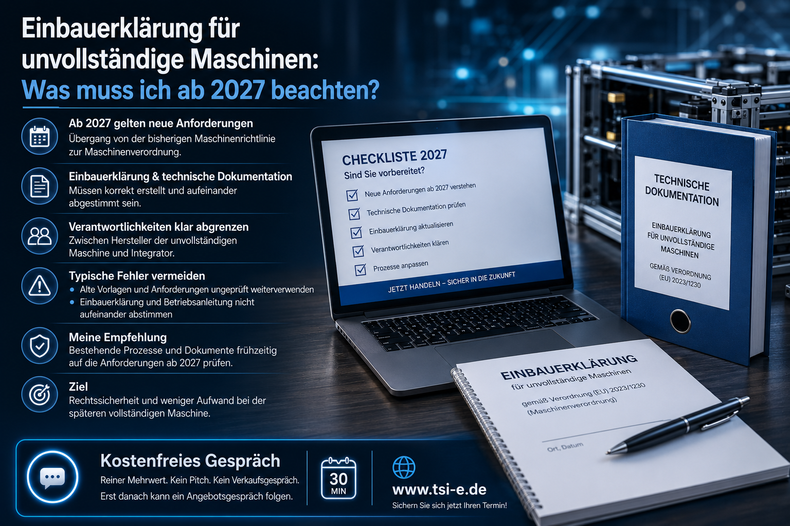 Einbauerklärung für unvollständige Maschinen ab 2027 – was gilt
