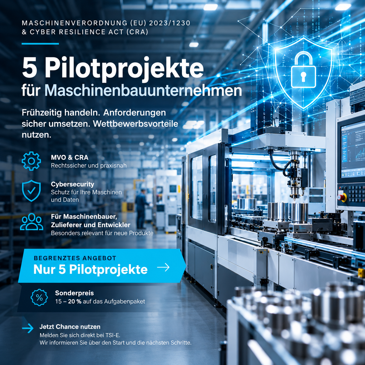 Maschinenverordnung & CRA: 5 Pilotprojekte
